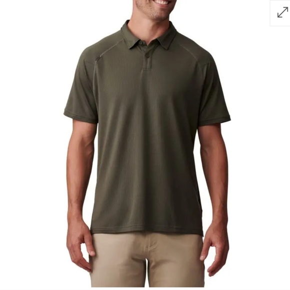 Rhone Delta Piqué Performance Polo Shirt In Lichen Green Size Large - Picture 1 of 14